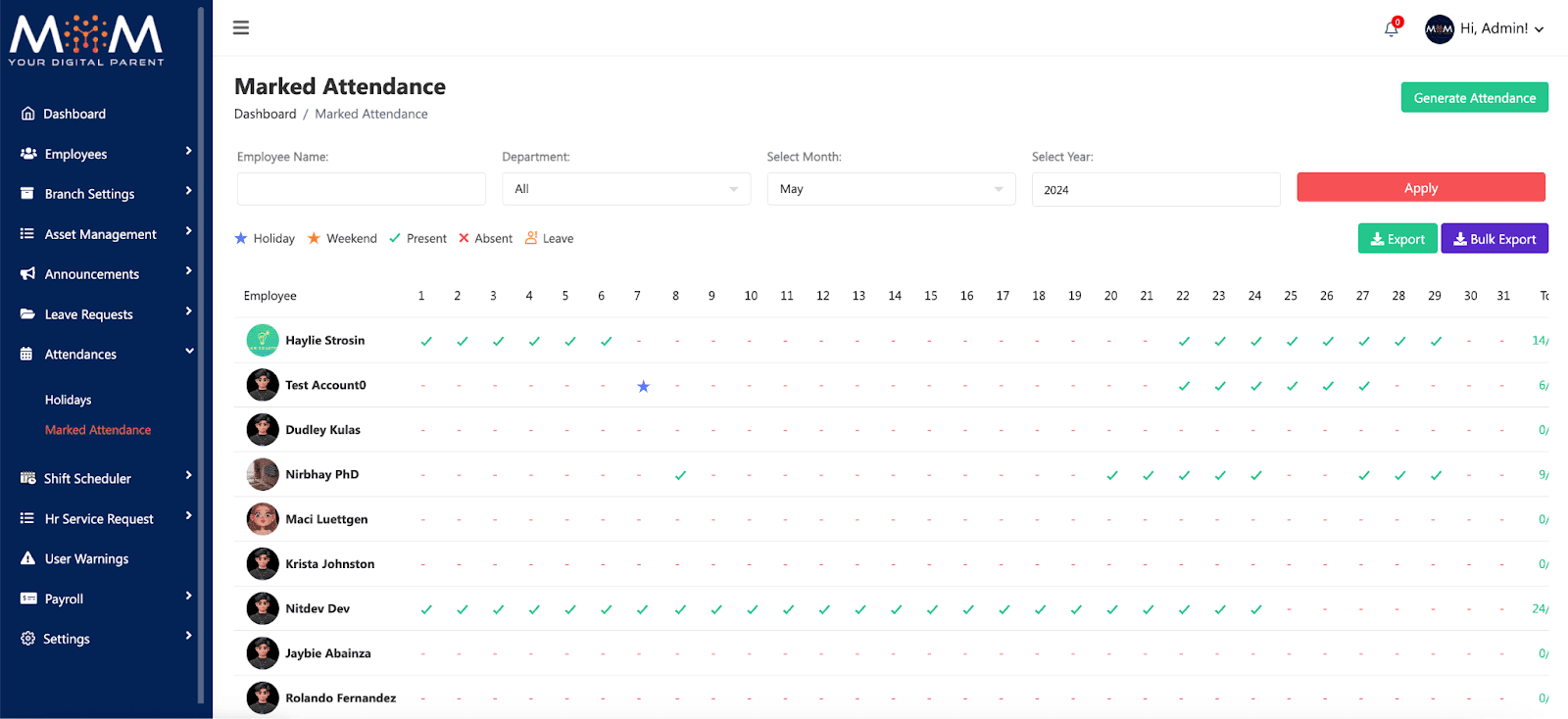 Real Time Attendance