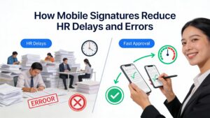 Mobile digital sign for HR